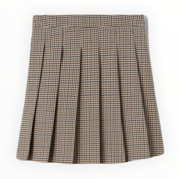 ZARA Kids | Taupe Brown | PLAID BOX PLEAT SKIRT - Picture 3 of 9